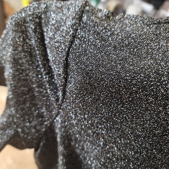 ECI New York womens Giltter Metalic Dress W/ Sleeve and Buttom Flutter Hem - Picture 6 of 9